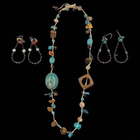 5-Piece Turquoise, Amber, Tiger's Eye, And Other Precious Stone Kirks Folly Jewelry