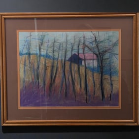 Signed Pastel Landscape Painting After Wolf Kahn