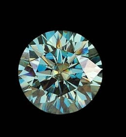 A Fine Lab Grown Round Brilliant Diamond FANCY BLUE GREEN W/ AGL REPORT NO RESERVE