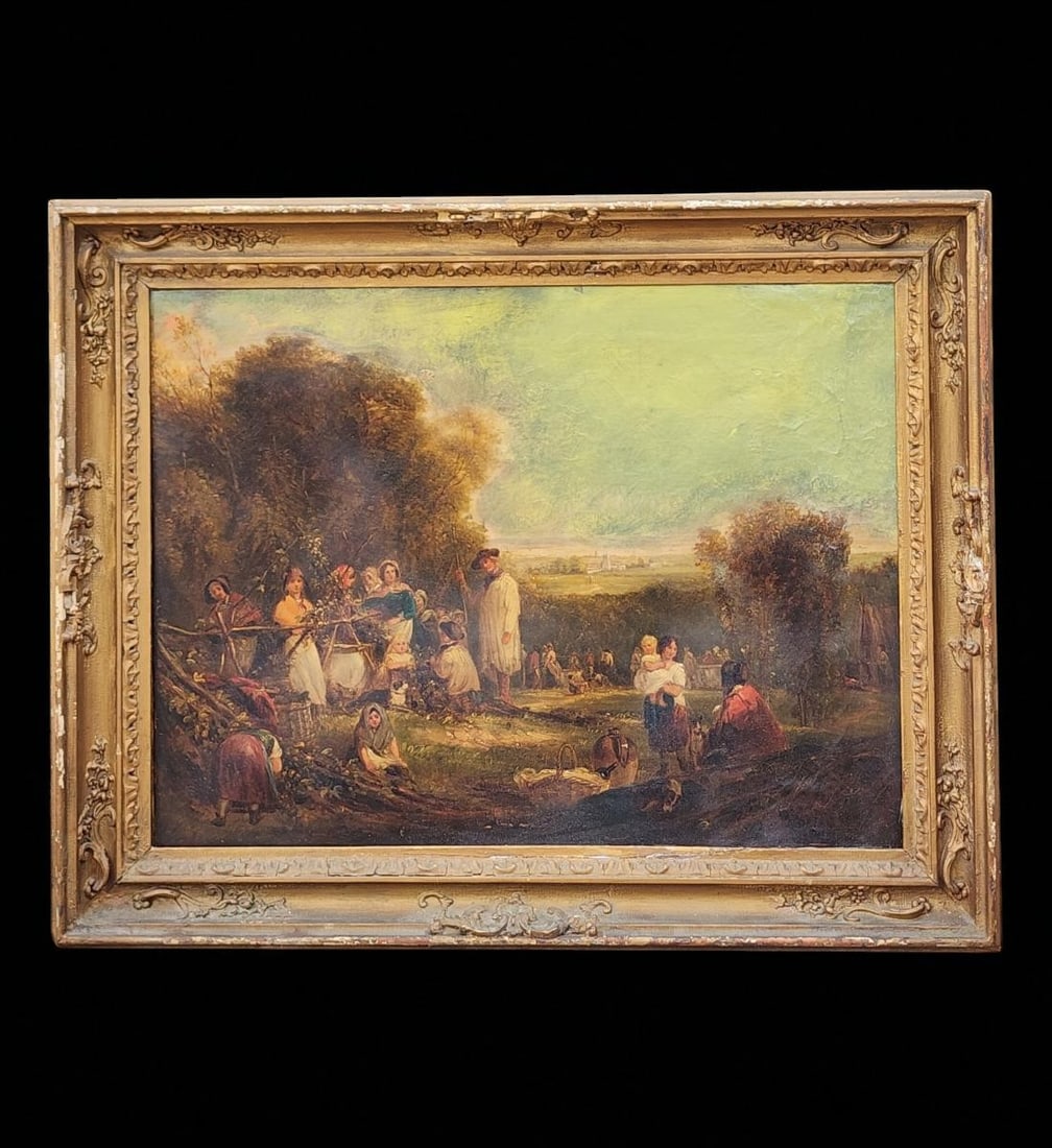 British-William Shayer I  1787-1879 O/C Landscape Painting Ca 1835 (NEEDS WORK) (1 of 16)