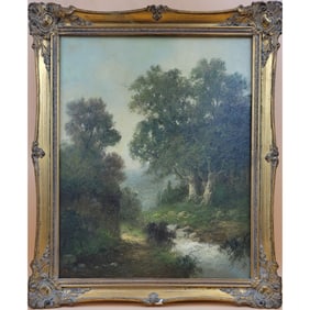 Artist Signed And Framed Oil On Canvas Landscape Painting