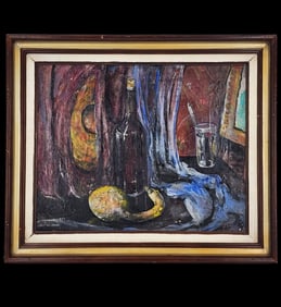 Oil On Canvas Still Life Painting Signed RD 51