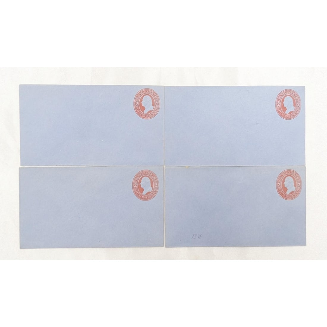 Lot Of 4 Small United States Scott No. U229 Entries With Washington 2-Cent Stamps, Circa 1883: Lot Of 4 Small United States Scott No. U229 Entries With Washington 2-Cent Stamps, Circa 1883. Measures approx. 3" X 5 1/2" each. Please copy and paste the URL link below to review our