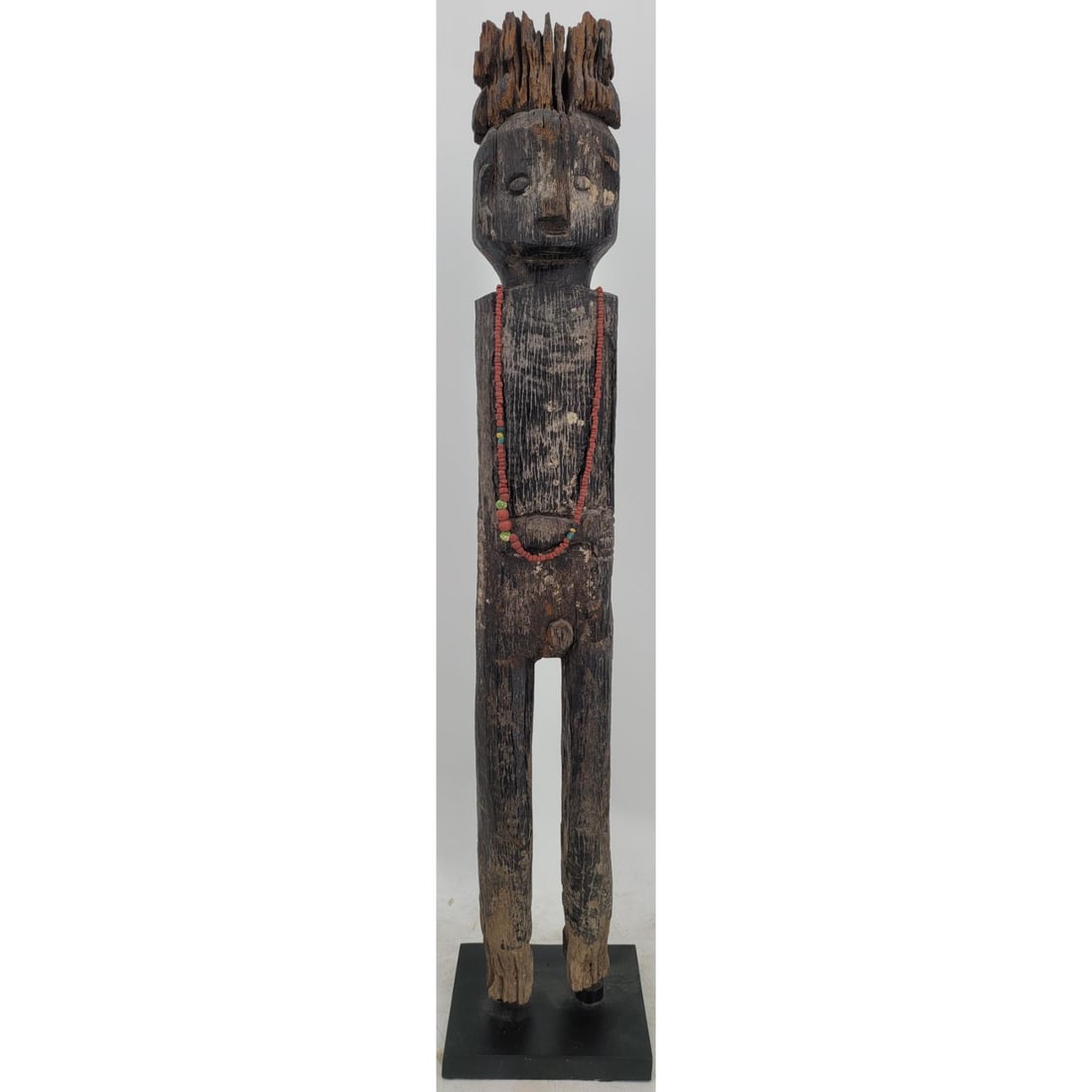 Indonesian 19th Century Hand Carved Standing Figure With Hand Carved Beaded Necklace (1 of 16)
