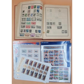 Vintage Stamp Collection And Stamp Album Approx. 70+ Years Old &  Unresearched