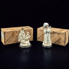Giuseppe Armani Figurines: "Xmas Lovely Gift" 1440F And "God Bless" 1586F In Original Boxes