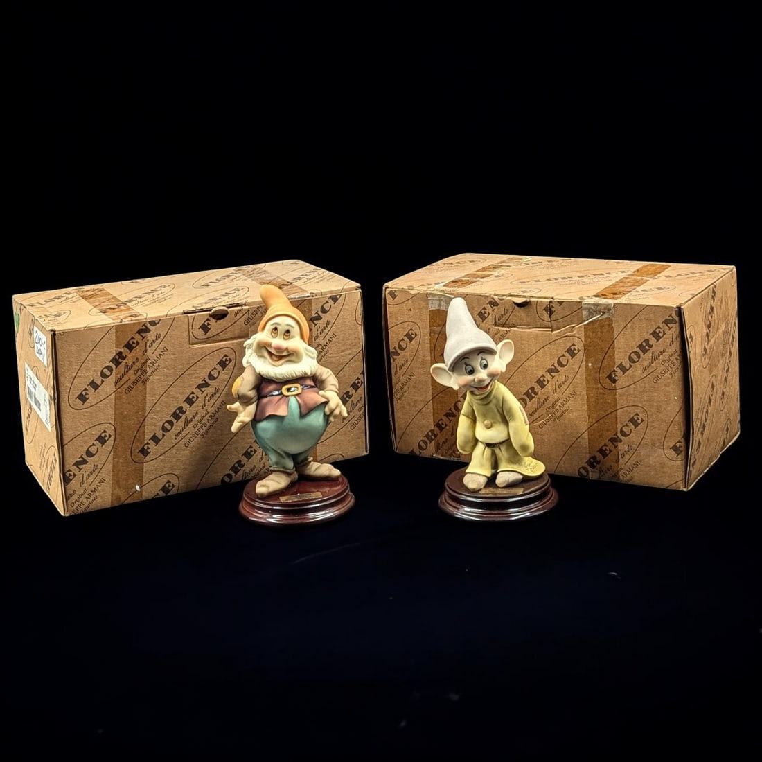 Giuseppe Armani Figurines: Walt Disney's "Happy" 327C And "Dopey" 200C With Original Boxes (1 of 13)
