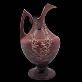 Vintage Roseville Pottery Pink Foxglove Ewer