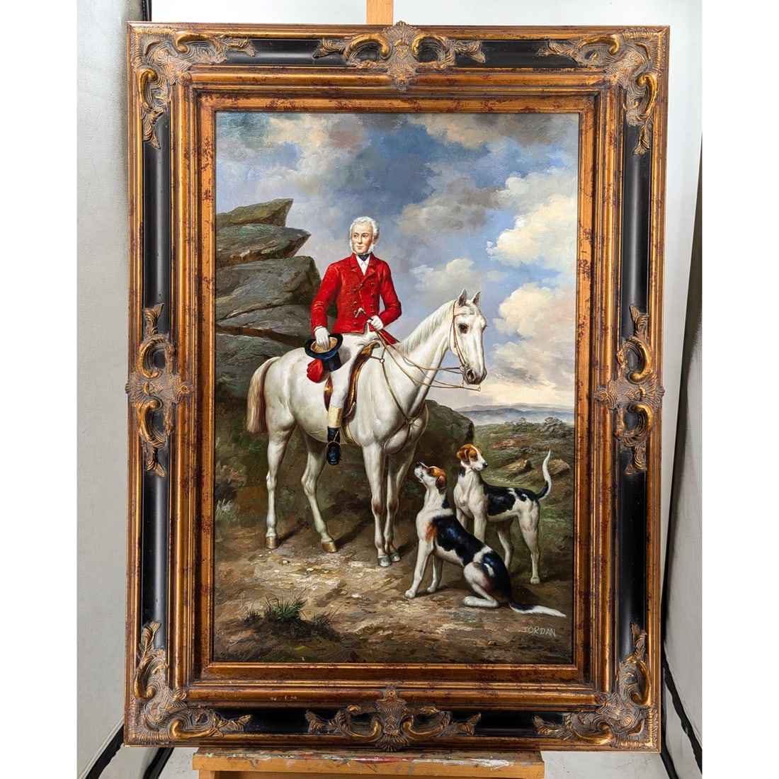 A Large Vintage Old Style Oil On Canvas Painting, Signed Jordan (1 of 12)