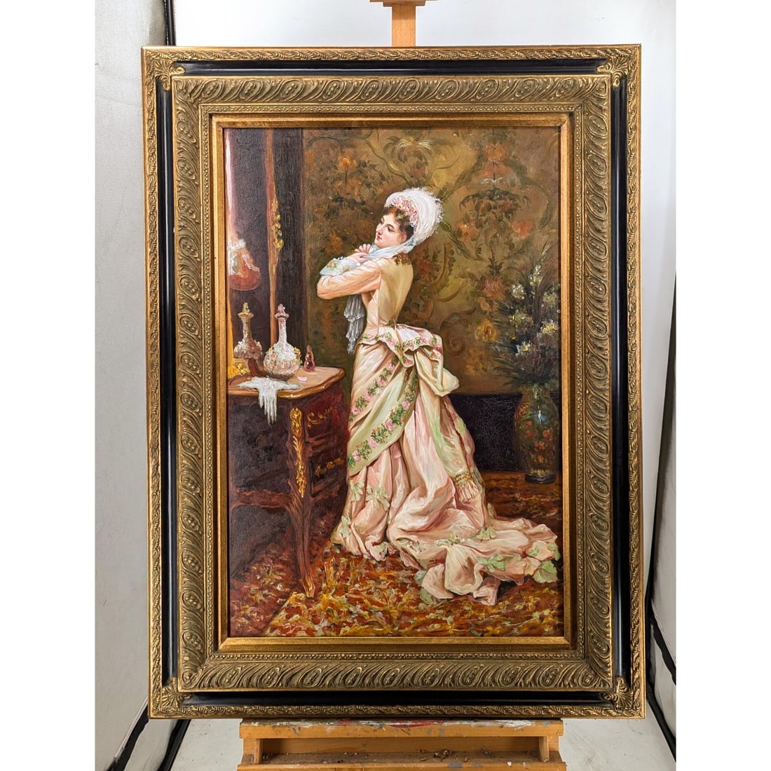 A Large Vintage Unsigned Old Style Oil On Canvas Painting (1 of 11)