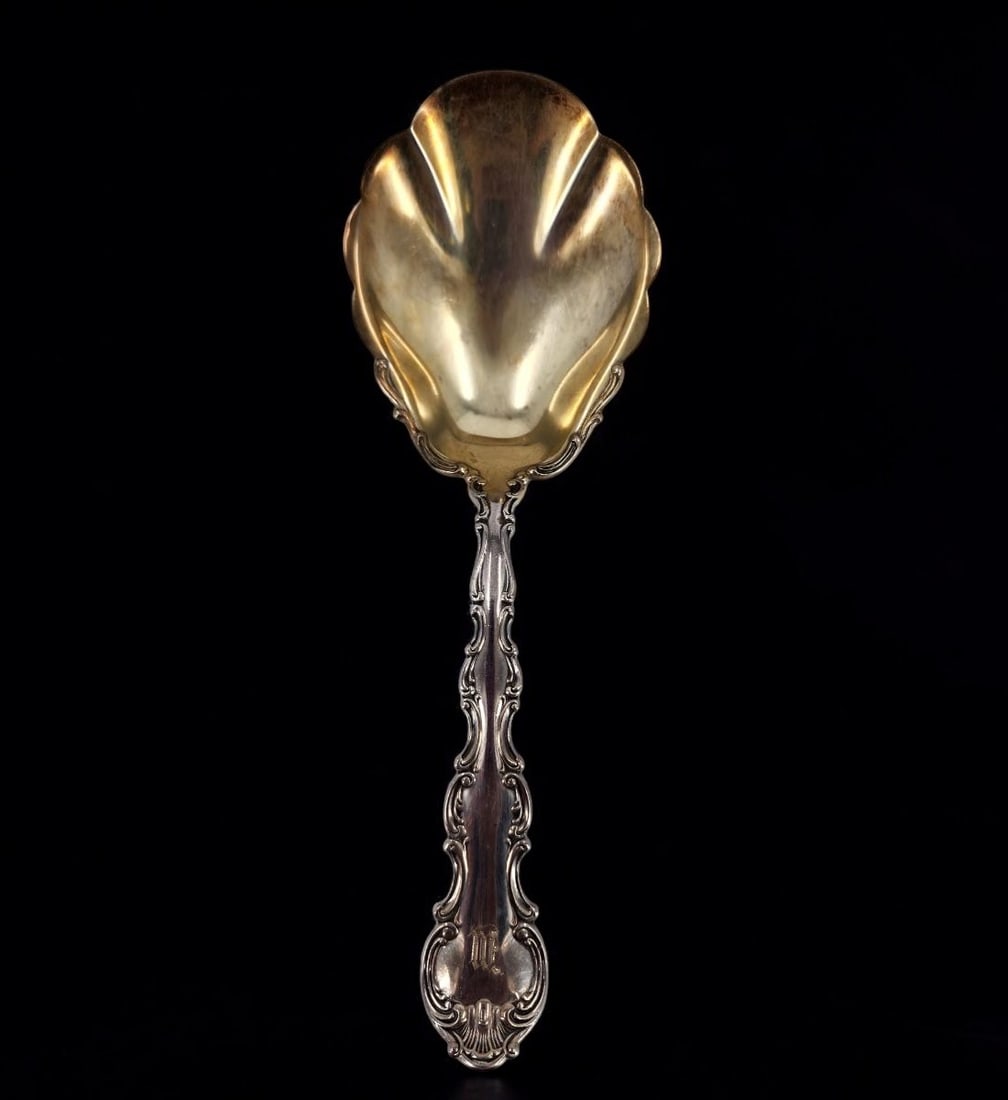 Large Antique Sterling Silver Serving Spoon 3.4 OZ Hallmarked (1 of 7)