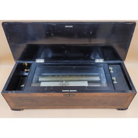 Antique 19th C Inlaid Swiss Music Box