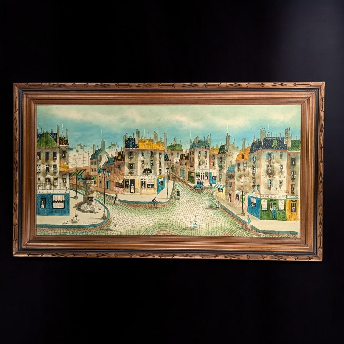 Large Signed Robert Scott Oil On Canvas French Cityscape Painting (1 of 13)