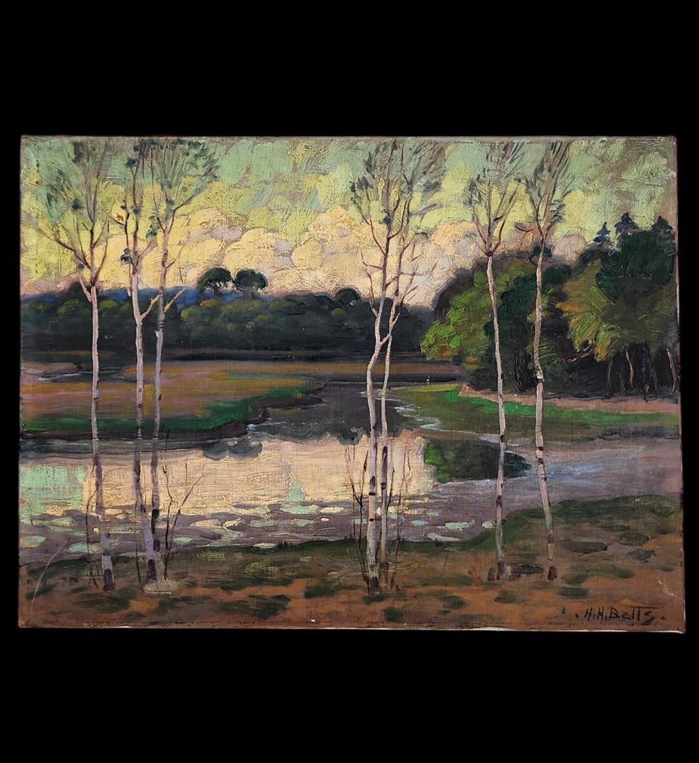 American Harold Harrington Betts 1881-1951 landscape Painting Signed Unframed (1 of 16)