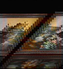 Ben Bey 1938-2020 Oil On Board Painting Signed Titled "MISTY HARBOR" #50544