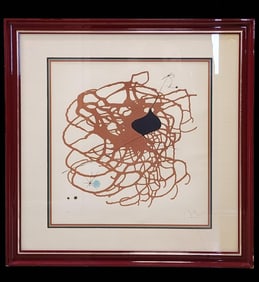 Original Lithograph Limited Edition Titled "BEATS" Signed Miro With COA Well Framed