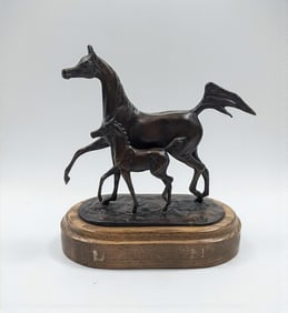 Unmarked Canadian National Arabian Horse Championship Mother/Mare Bronze Sculpture by Jill Mckinney