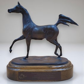 Jill McKinney Bronze Arabian Horse Sculpture, Dated 2004, Canadian National Reserve Champion Trophy.