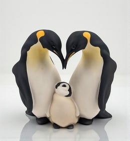 Giuseppe Armani Figurine: "Penguin Family" 2163S With Box