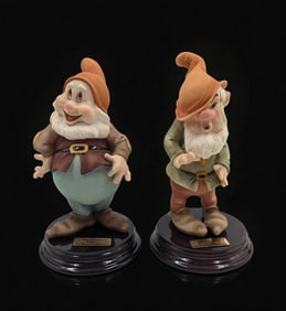 Giuseppe Armani Figurines: Walt Disney's "Happy" 327C And "Sneezy" 914C With Original Boxes