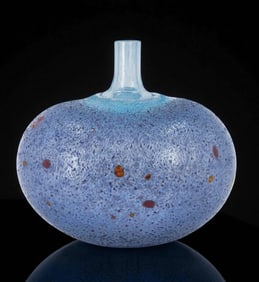 California-Swedish Bertil Vallien 1938-2018 Art Glass Bottle Vase Signed