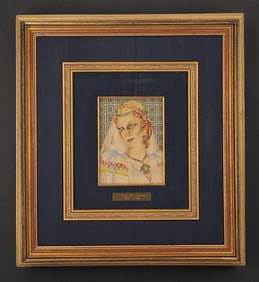 Danish-Gerda Wegener 1885-1940 Portrait Drawing And Hand Colored