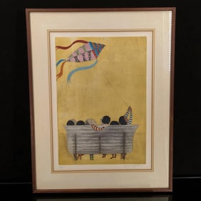 Pencil Signed Graciela Rodo Boulanger Limited Ed. 27/150 Lithograph "Los Domingos Julieta Baloon"