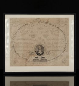 Benjamin Owen Tyler 1789-1855 Engraving "EULOGIUM SACRED" Memory Of George Washington 1817