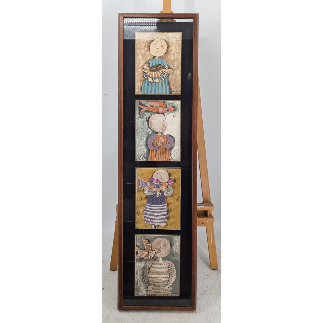 Lot Of 4 Bolivian Artist Graciela Rodo Boulanger Color Lithographs, Damaged Frame And Damaged Image (1 of 13)