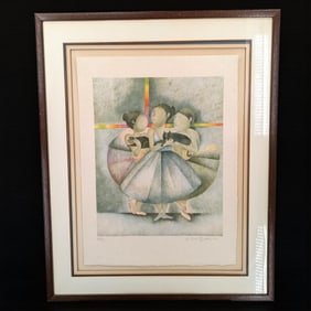 Pencil Signed Graciela Rodo Boulanger Limited Ed. Colored Lithograph, "Les Petit Rats"