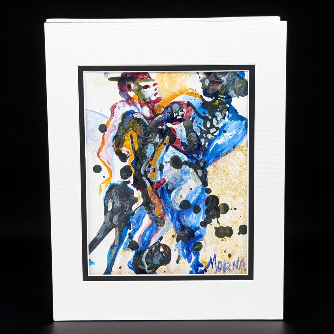 Signed Florida Artist Morna Strengholt Abstract Oil And Watercolor On Paper Painting: Signed Florida Artist Morna Strengholt Abstract Oil And Watercolor On Paper Painting. Measures approx. 14" X 11", Sight measures approx. 9 1/2" X 7 1/2". Please copy and paste the URL lin