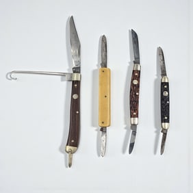 Lot Of 4 Vintage Boker Solingen Folding Pocket Knives, American And German