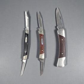 Lot Of 3 Vintage US Buck Folding Pocket Knives