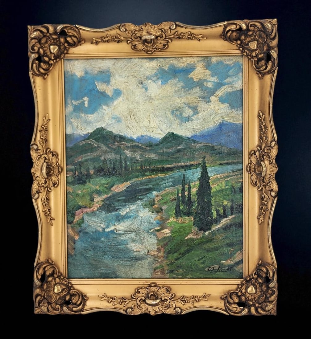 20th Century Signed Francesco Berlingieri Oil On Wood Monk Portrait Painting (1 of 10)