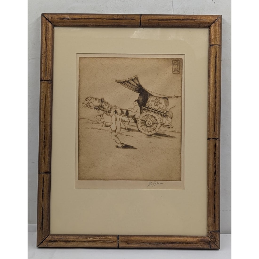 Pencil Signed Dorsey Potter Tyson (American, 1891-1969) Mono-Color Oriental Etching: Pencil Signed Dorsey Potter Tyson (American, 1891-1969) Mono-Color Oriental Etching. Measures approx. 17 1/2" X 13 1/2", Sight measures approx. 9 1/4" X 7 3/4". Please copy and paste t