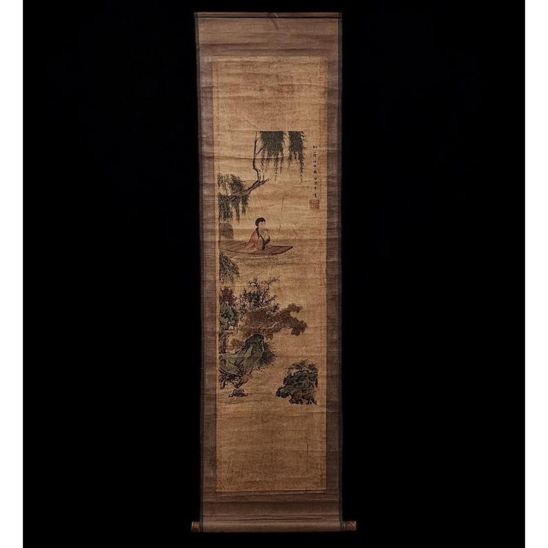 A Chinese Scroll Painting: ***RE-LISTED DUE TO BUYER NOT PAYING*** A Chinese Scroll Painting, Age Unknown. Artwork Only Measures 51 1/2" X 13". Please copy and paste the URL link below to review our Terms and Con