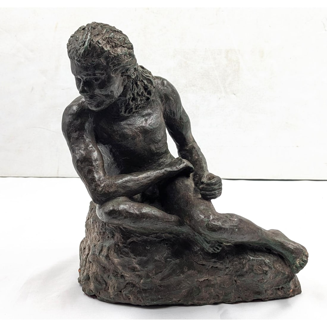 A Vintage Pottery Classical Style Sculpture Of A Nude Male, Painted To Look Like Weathered Bronze (1 of 13)