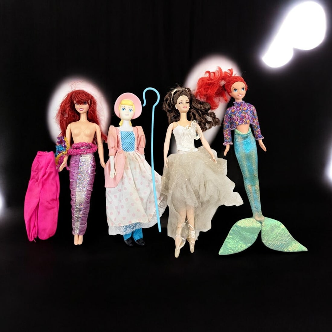 Lot Of 4 Vintage Mattel Barbie Dolls, Three Disney And Swan Ballerina (1 of 20)