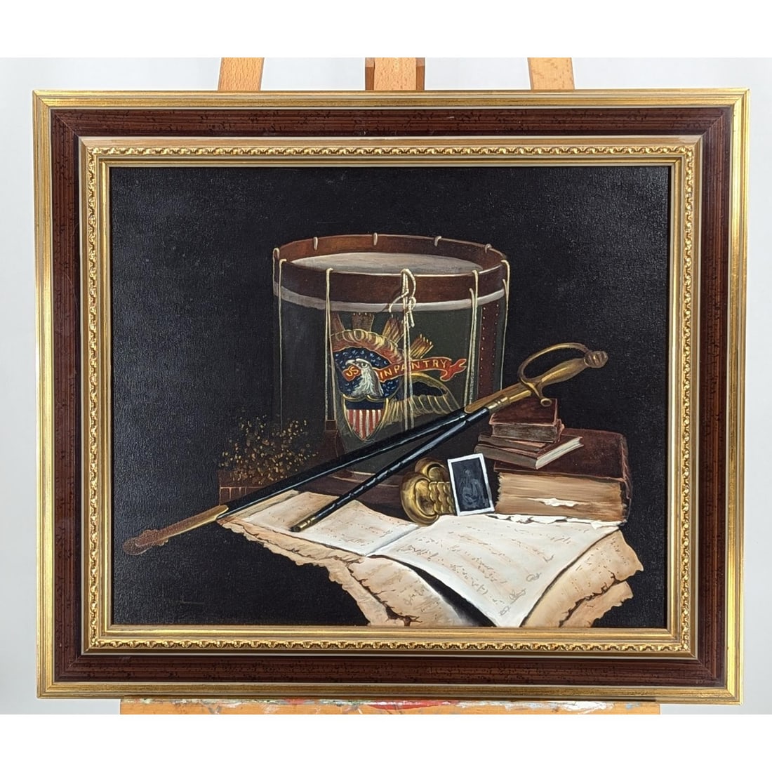 A Signed Oil On Canvas Civil War Drum Painting, In The Style Of John Duillo (American, 1928 - 2003) (1 of 9)