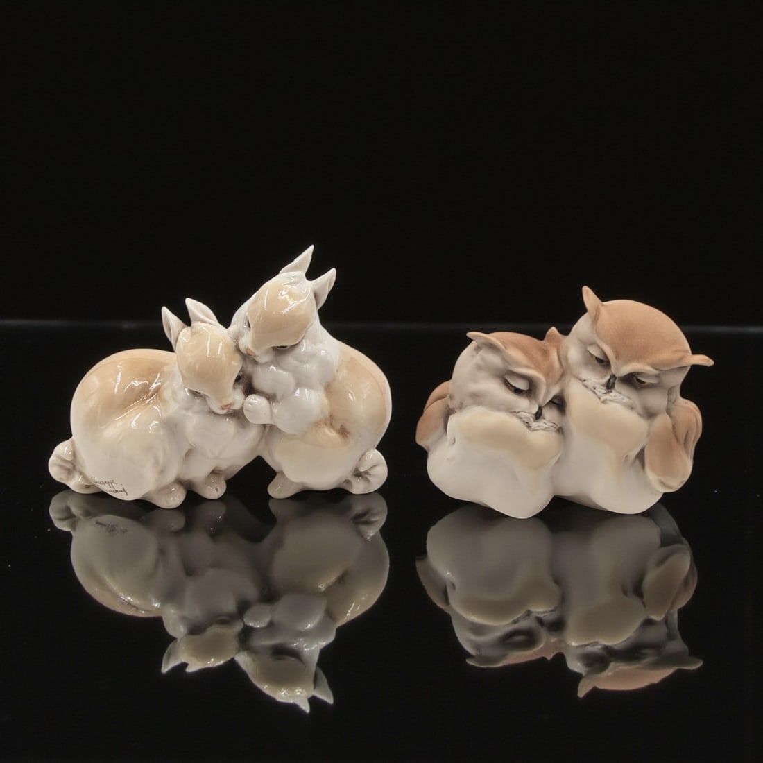 Giuseppe Armani Figurines: "Two Rabbits" 7885L And "Two Little Owls" 7875P With Original Boxes (1 of 15)