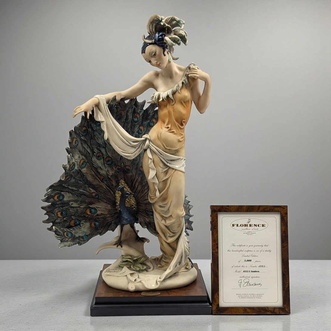 Large Giuseppe Armani Figurine: Limited Ed. 1753/3000 "Isadora" 633C w/ COA, Damaged Box (1 of 18)