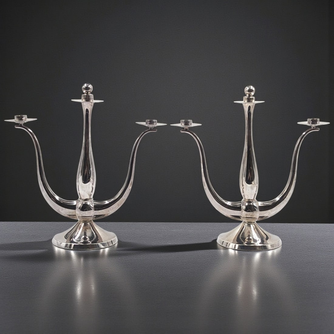 Pair Of Vintage MCM Eugen Ferner EPNS Silver-Plated Candelabras (1 of 16)