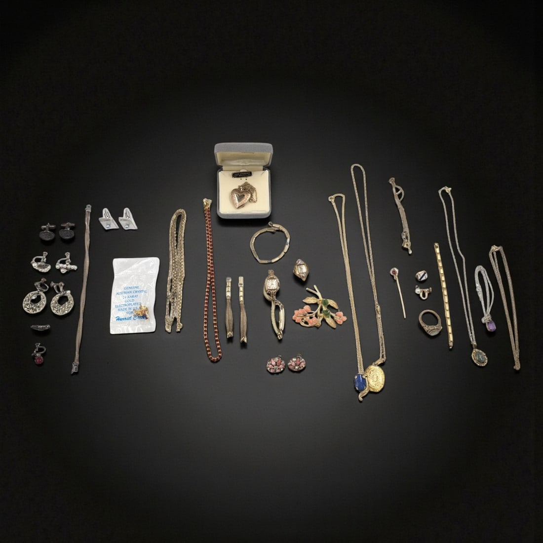 Lot Of 10-14K Gold, Sterling Silver, Silver, And Gold-Filled Jewelry, See Description For Weight (1 of 17)