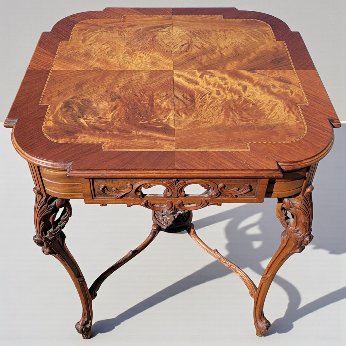 Antique Victorian Hand Carved And Inlaid Table (1 of 7)