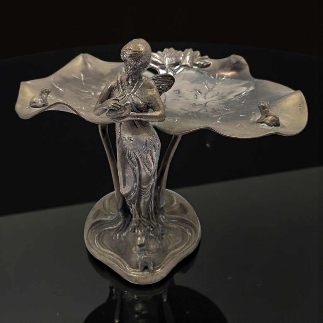 Vintage Art Nouveau Fairy w/ Dove Card Tray (1 of 10)