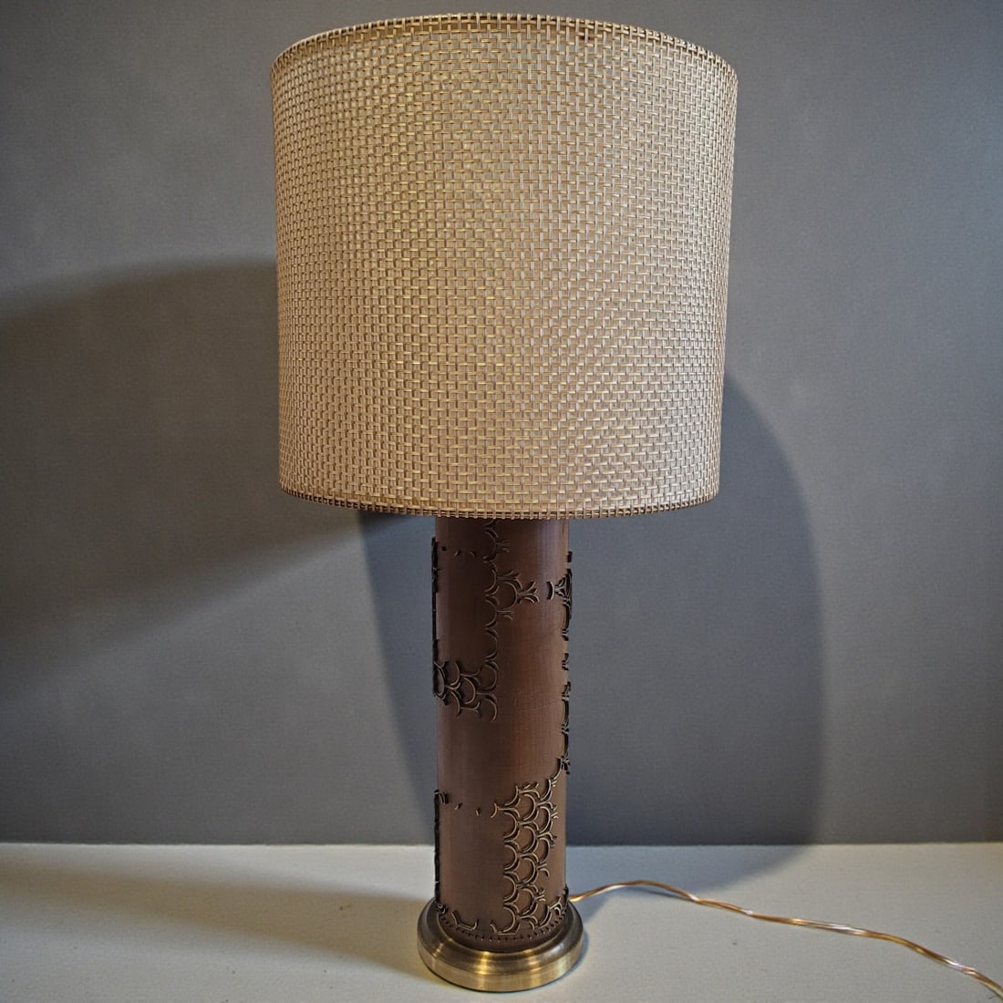 Mid Century Copper And Brass Roller Desk Lamp (1 of 13)