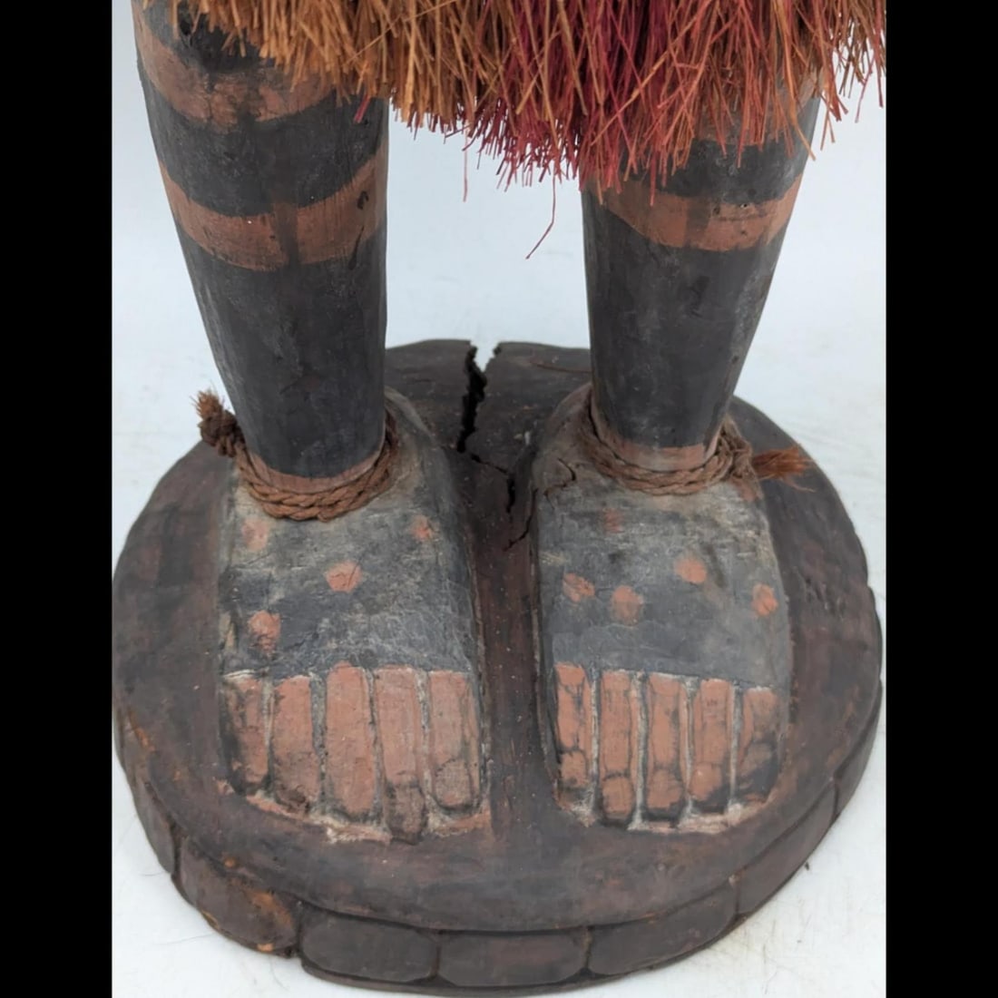 Large Antique Papua New Guinean Carved Wood Tribal Ancestor Figure With Headdress, Sepik River - 7