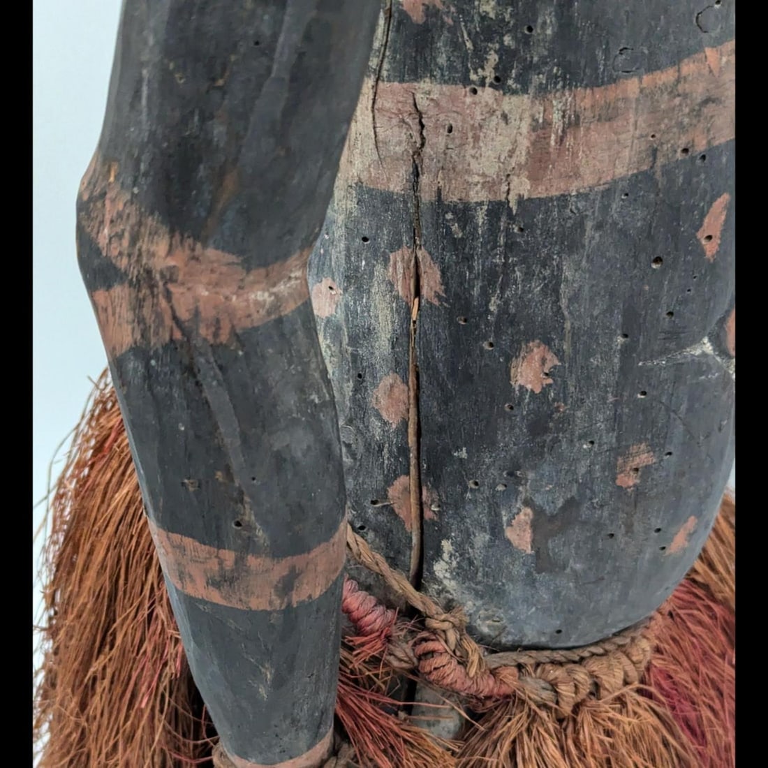 Large Antique Papua New Guinean Carved Wood Tribal Ancestor Figure With Headdress, Sepik River - 8