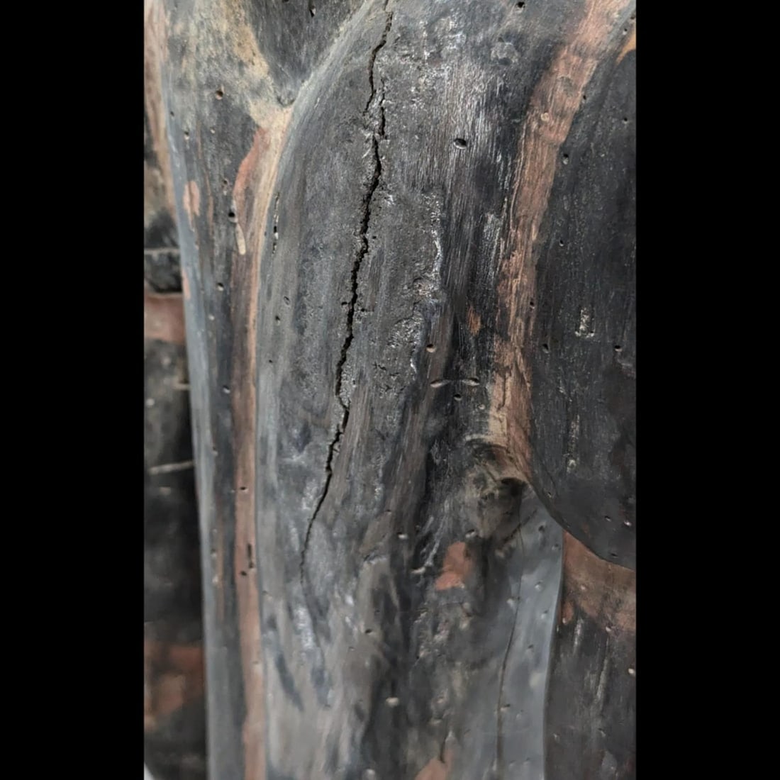 Large Antique Papua New Guinean Carved Wood Tribal Ancestor Figure With Headdress, Sepik River - 9