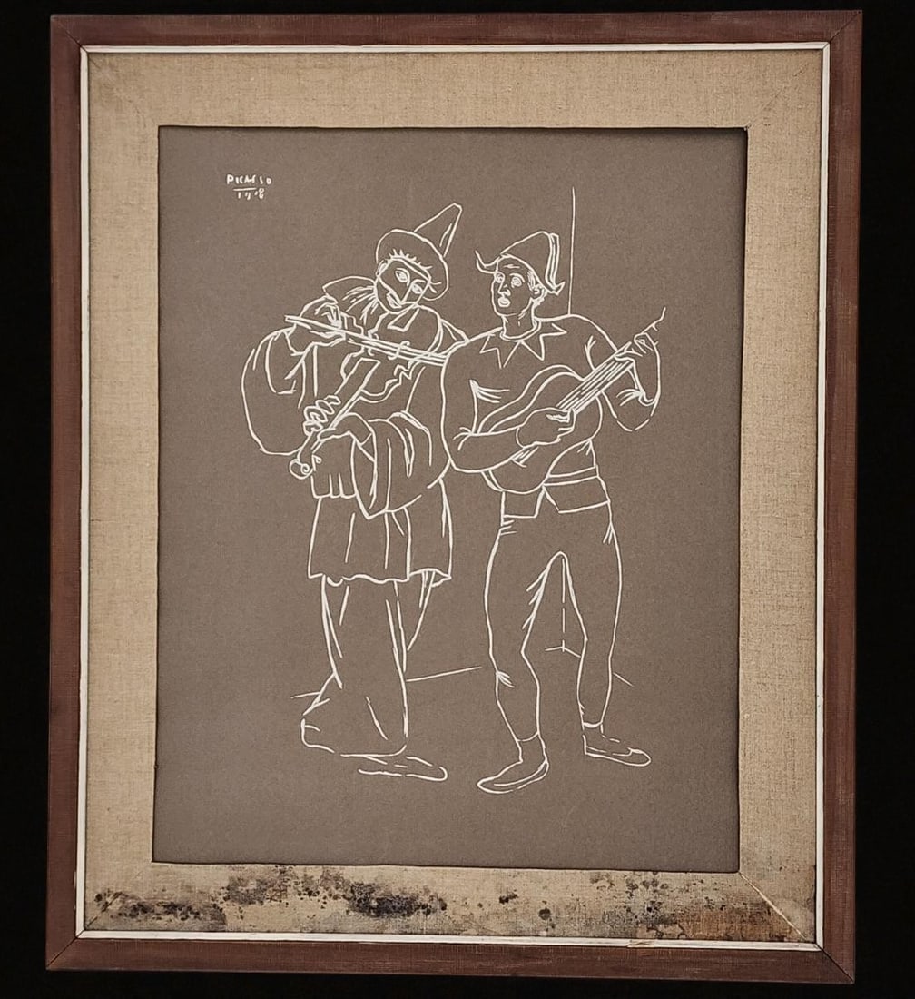 Picasso Drawing Signed And Dated 1 Of 2: Picasso Drawing Signed And Dated. Frame Measurement 26" X 21 3/4", Sight 20" X 16". Provenance: Single Florida Estate. Please copy and paste the URL link below to review our Terms and Cond